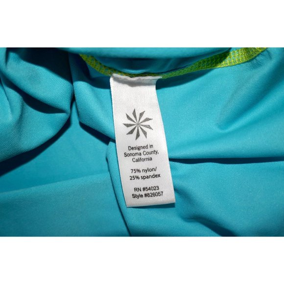 Athleta RashGuard Summer Shade Long Sleeve 826057 Blue Green Size Medium - Picture 8 of 8